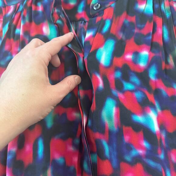 Saloni Silk Printed Ruffle Hem Mini Dress - Picture 4 of 10